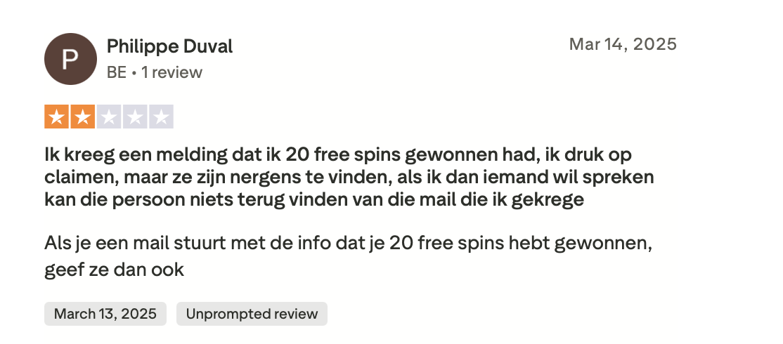 SAVASPIN Casino Trustpilot Kritik Belgien Freispiele nicht erhalten Support